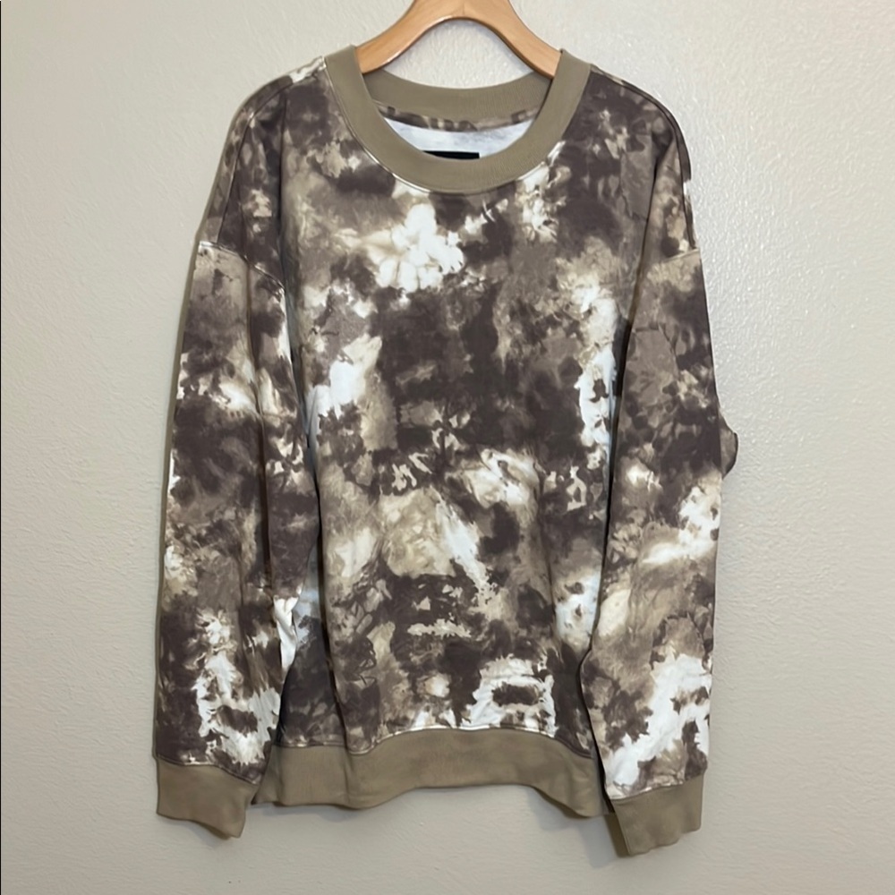 NWT Original Use Brown Tie Dye Crewneck Sweatshirt